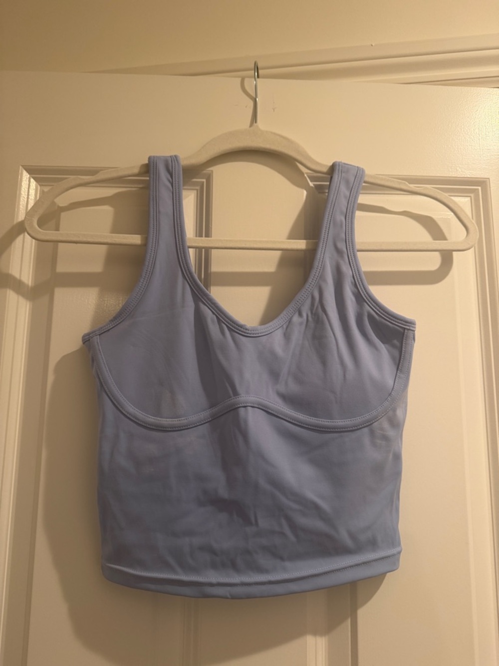 Seamless Light Blue Crop Sports Bra Tank for Women